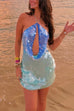 Camilladress Halter Cut Out Open Back Sequin Mini Dress