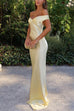 Camilladress Off Shoulder Backless Cut Out Satin Maxi Dress