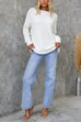 Camilladress Crewneck Drop Shoulder Solid Pullover Sweater