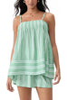 Camilladress Striped Square Neck Cami Top and Shorts Lounge Set