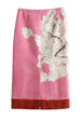 Camiladress High Rise Color Block Floral Print Pencil Midi Skirt