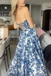 Camilladress Strapless Back Lace-up Print Maxi Party Dress
