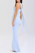 Camilladress Ruched Strapless Corset and Bodycon Maxi Skirt Set with Scarf