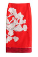 Camiladress High Rise Color Block Floral Print Pencil Midi Skirt