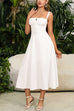 Camilladress Adjustable Strap Back Lace-up Slit Midi Dress