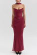 Camilladress Ruched Strapless Corset and Bodycon Maxi Skirt Set with Scarf