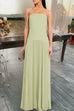 Camilladress Strapless Tube Patchwork Pleated Maxi Dress
