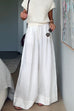 Camiladress Casual Pocketed Cotton Linen Wide Leg Palazzo Pants