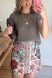 Crewneck Short Sleeves Knit Tee Sweater