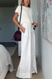 Camiladress Casual Pocketed Cotton Linen Wide Leg Palazzo Pants