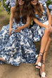 Camilladress Strapless Back Lace-up Print Maxi Party Dress