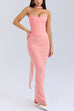 Camilladress Ruched Strapless Corset and Bodycon Maxi Skirt Set with Scarf