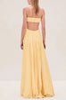Camilladress Spaghetti Strap Back Cut Out Pleated Maxi Dress