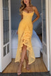 Camilladress Spaghetti Strap Draped Front Ruffle Trim Maxi Dress