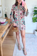 High Waist Floral Print Mini Skirt