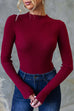 Camilladress Long Sleeves Solid Ribbed Knit Top