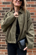 Camilladress Lapel Zip Up Trendy Bomber Jacket