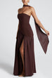 Camilladress Strapless Back Lace-up High Slit Splice Maxi Dress