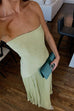 Camilladress Strapless Tube Patchwork Pleated Maxi Dress