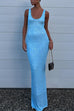 Camilladress U Neck Sequin Knit Bodycon Maxi Tank Dress