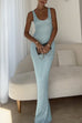 Camilladress U Neck Sequin Knit Bodycon Maxi Tank Dress