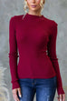 Camilladress Long Sleeves Solid Ribbed Knit Top