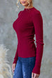 Camilladress Long Sleeves Solid Ribbed Knit Top
