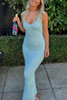 Camilladress U Neck Sequin Knit Bodycon Maxi Tank Dress