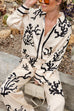Camilladress Long Sleeves Button Up Reef Print Satin Shirt