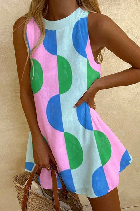 Camilladress Sleeveless Geometric Print A-line Mini Dress