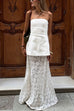 Camilladress Elastic WaistBand Lace Hollow Out Maxi Skirt