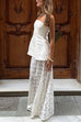 Camilladress Elastic WaistBand Lace Hollow Out Maxi Skirt