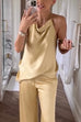 Camilladress Halter Sleeveless Open Back Satin Top