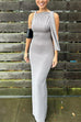 Camilladress Elegant Sleeveless Tie Shoulder Bodycon Maxi Dress