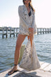 Camilladress Collared V Neck Shirt and Side Slit Shorts Vitamin Sea Print Set