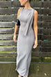 Camilladress Elegant Sleeveless Tie Shoulder Bodycon Maxi Dress