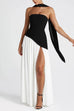 Camilladress Strapless Back Lace-up High Slit Splice Maxi Dress