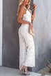 Camilladress Solid V Neck Waisted Cami Lace Jumpsuit